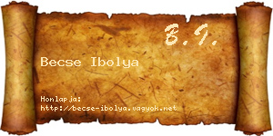 Becse Ibolya névjegykártya